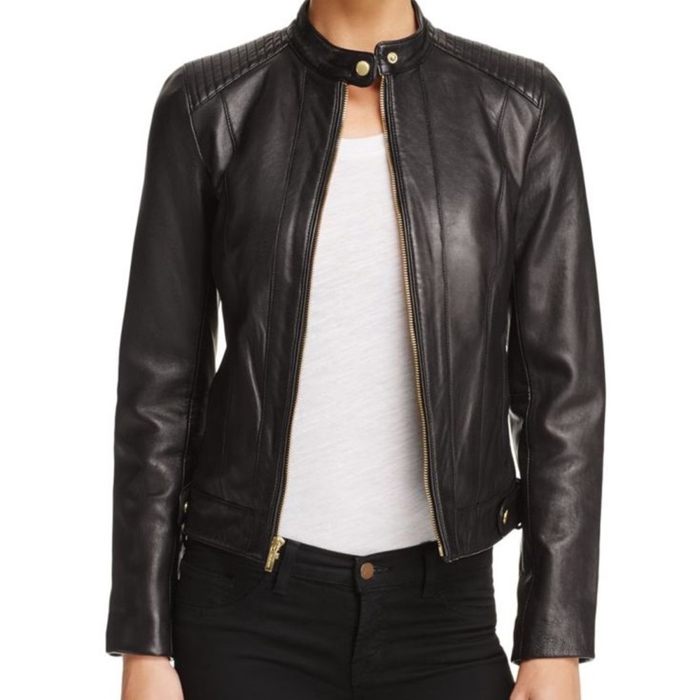 Cole Haan Racer Moto Leather Jacket